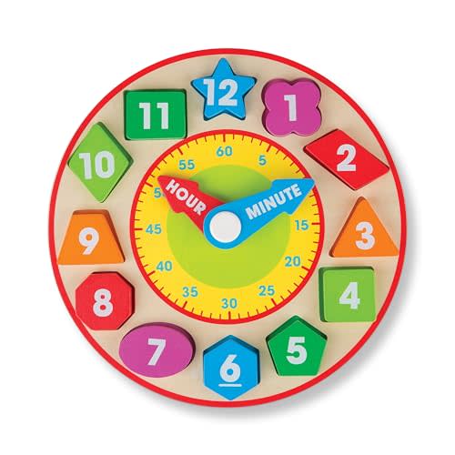 Melissa & Doug Shape Sorting Clock - Wooden Educational Toy