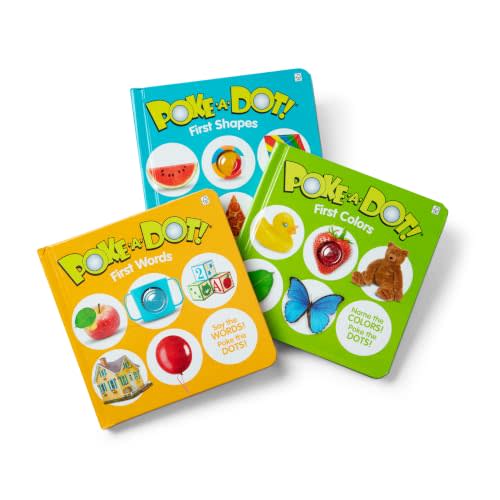 Melissa & Doug Poke-a-Dot First Words Shapes & Colors 3-Pack | Three 10-Page Board Books, Popping Buttons, Color & Shape Counting, Sensory Play, Preschool Learning Toys for Kids, Ages 3+