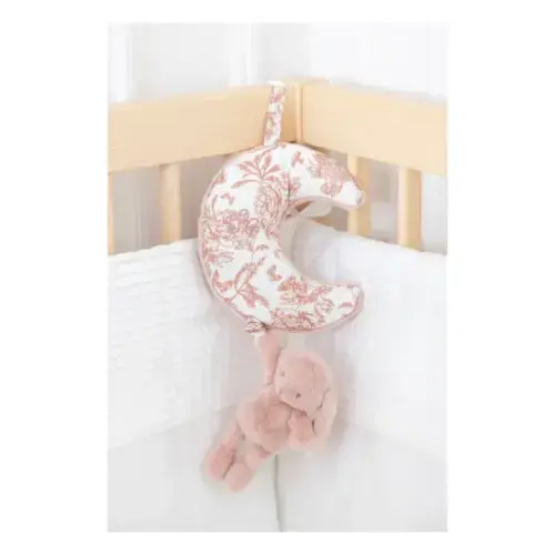 Tartine et Chocolat - Augustin the rabbit musical mobile Toile de Jouy - Peach | Smallable