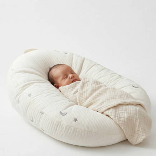 Ergonomic Baby Lounger Pillow, Cotton Nest