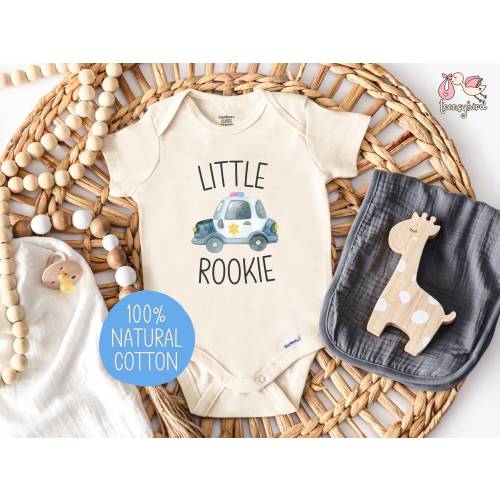 Little Rookie Onesie®, Police Officer Baby Bodysuit, Wee Woo Car Baby Romper, Law Enforcement Baby, Police Dad Baby Shower Gift, Baby Cop