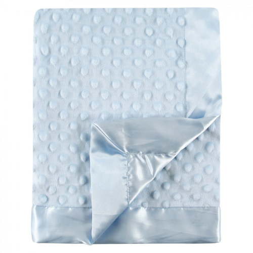 Hudson Baby Infant Boy Plush Mink Blanket, Powder Blue, One Size