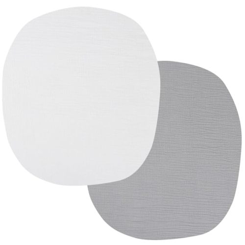 Onacosht Muslin Bassinet Sheets 24" x21", 2 Pack, White and Grey