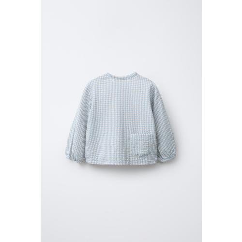PLAID TEXTURED SHIRT - Sand / Blue | ZARA United States