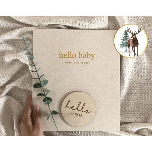Peachly Unisex Baby Memory Book (CA) - Photo Keepsake to Record Milestones & Firsts Gender Neutral