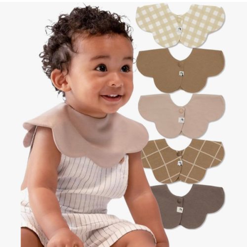 Konny Baby Bib 3/5/7-Pack Set, 360 ​​° Rotate, Soft and Absorbent Drooling for Toddler Boys Girls Baby Essentials