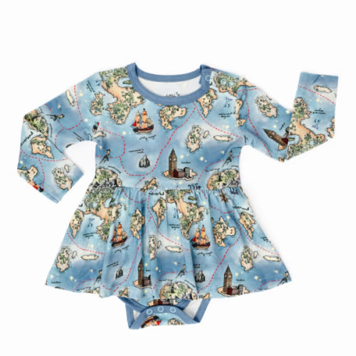 Neverland Map Baby Dress