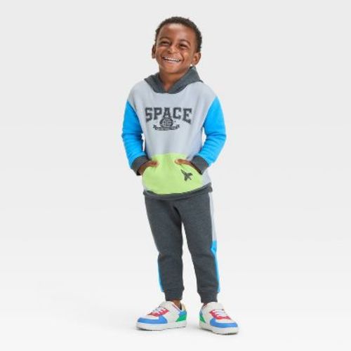 Toddler Boys' Colorblock Fleece Pullover And Bottom Set - Cat & Jack™ Olive Green 2t