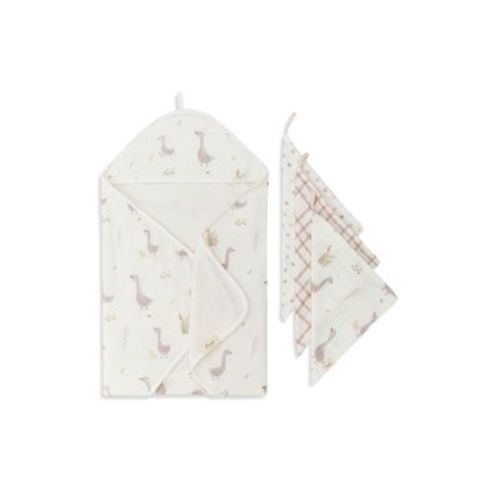 Unisex Charlie Hooded Towel & Wash Cloths Set