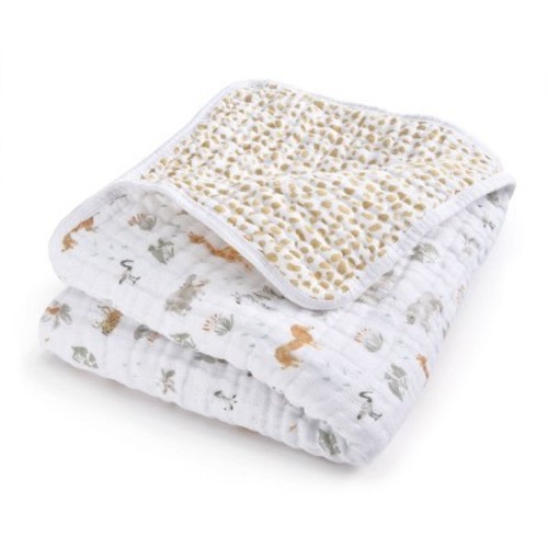 aden + anais essentials Cotton Muslin Baby Blanket - Giraffe Safari: Animals, 44 x 44, 1-Pack