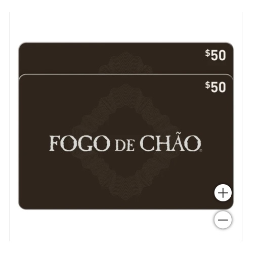 Fogo de Chao Brazilian Steakhouse Restaurant Two $50 eGift Cards ($100 Value)