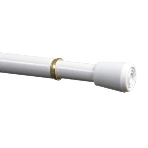 Mainstays 28-48 in. Adjustable Spring Tension Curtain Rod, 7/16 in. Diameter Steel Tube, White Finish