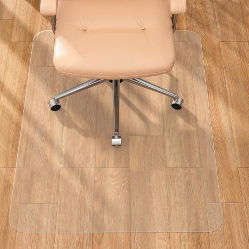 Tonaus Chair Mat for Hard Floor Office Chair Mat Desks Mats Large 48"×36" (3'x4'),Transparent Clear PVC Floor Protector for Home Office Study Wooden Floors, Not for Carpet