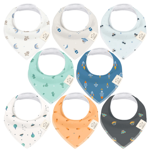 8-Pack Organic Bandana Bibs (Boy)