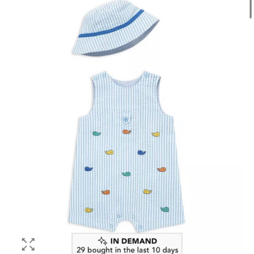 Boys' Whales Sunsuit & Hat - Baby