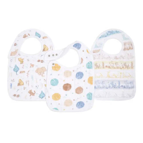 Boutique Cotton Muslin Snap Bibs 3 Pack | aden + anais