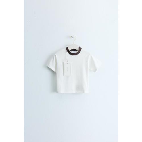 3-6 months ZARA TIMELESS - CONTRAST NECK T-SHIRT - Ecru | ZARA United States