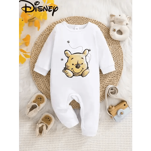 【Authorized】Disney Cute Winnie the Pooh Baby Spring and Autumn Romper, Long Sleeve Wide Fit, Cute Long Sleeve Crawling Suit for Babies, Suitable for Baby Birthday Gifts, Gifts for Pregnant Mothers, Perfect for Indoor and Outdoor Activities. - AliExpress