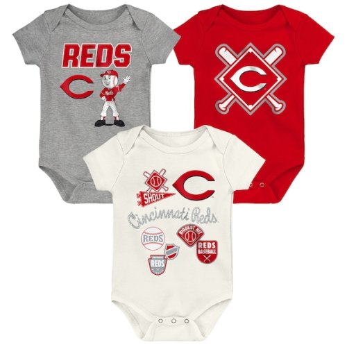 Cincinnati Reds Outerstuff Newborn Home Plate 3-Piece Creeper Set