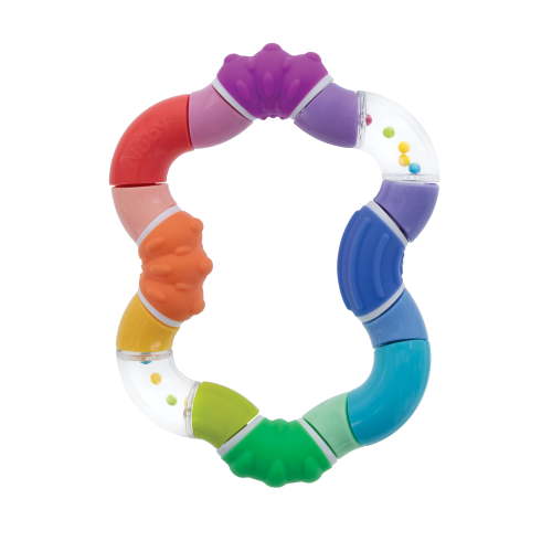 Nuby Teether Toy for Babies and Infants with Bright Colors and Textured Surfaces
