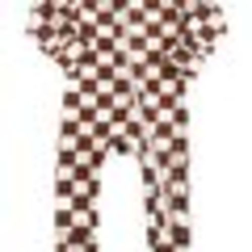 Stracciatella Checkerboard / Organic 2-Way Zip Romper