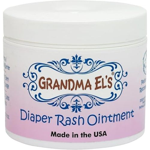 Grandma El’s Diaper Rash Ointment – Gentle Protection & Relief for Baby’s Delicate Skin – Pediatrician-Approved Moisturizing Barrier – Safe for Cloth & Disposable Diapers – 3.75 oz Jar