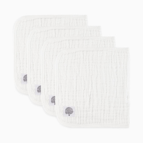 Muslin Cotton Burp Cloths (4-Pack) - White Set