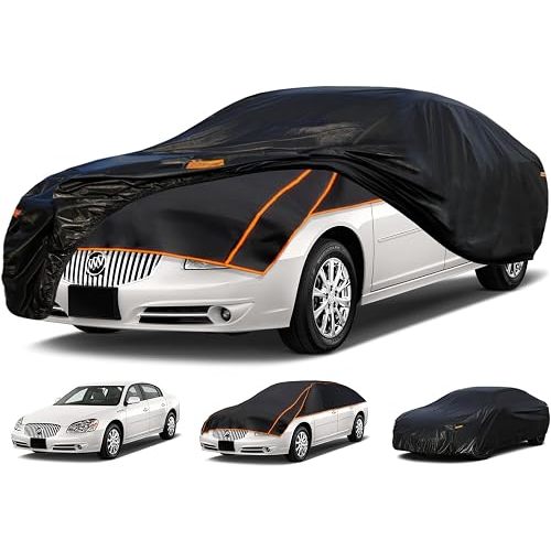 Kayme Padded Hail Protector Car Cover Custom Fit for Buick Lucerne, Anti Hail Blanket with Multilayer Thickened Design, Hail Proof & All Weather Outdoor Waterproof Full Car Cover for Hail Protection