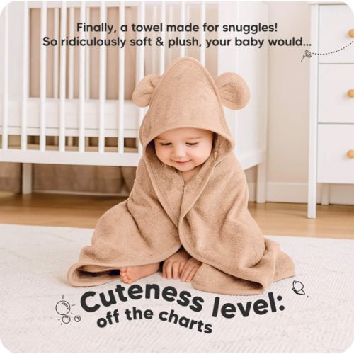 2-Pack Snuggle Hooded Towels Almond / Petite