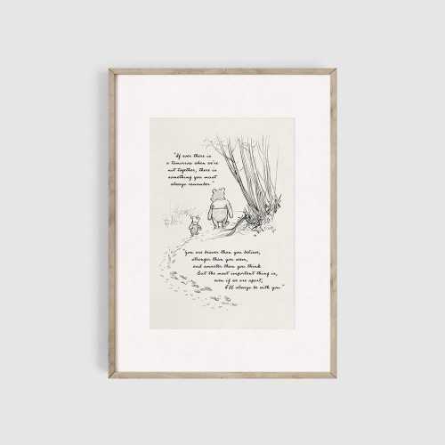 If Ever There is Tomorrow, A.A. Milne Quote, Winnie the Pooh Print Poster, Nursery Print, Baby Room, Kids Room Decor, Neutral #4
