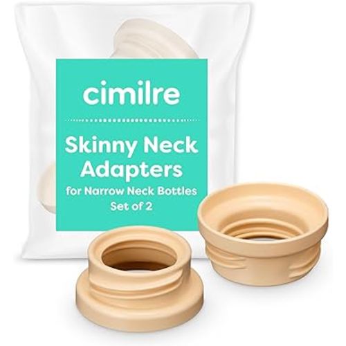 Cimilre Skinny Neck Adapters for Narrow Neck Bottles, Breast Bump Bottle Adapter Converts Cimilre Breast Shields & Other Wide Neck Shields to Standard Neck (Set of 2)
