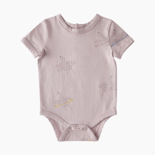 Pehr Short Sleeve Lap Shoulder One-Piece - Silly Goose, 3-6 M