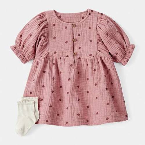 Baby Girl Carter's 2-Pc. Acorn Print Short Sleeve Dress Set