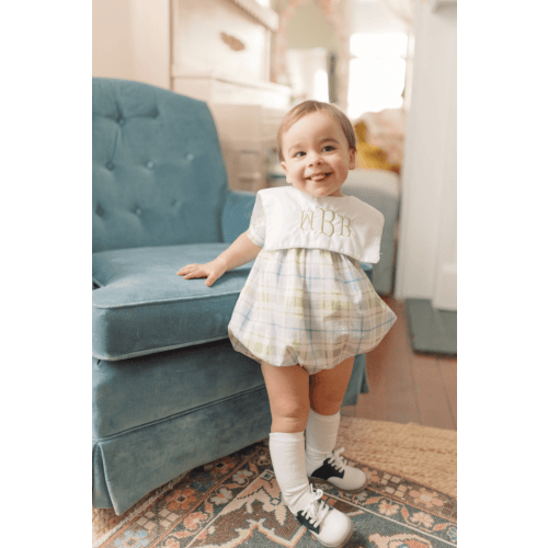 TSF x Shelby Back Blue and Green Plaid Bib Bubble