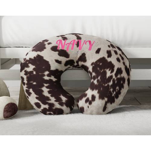 Western Nursing Pillow Cover in your choice of color, Brown, Black, Beige, Cowboy Cow Girl Nursery, Personalize with Name Embroidery