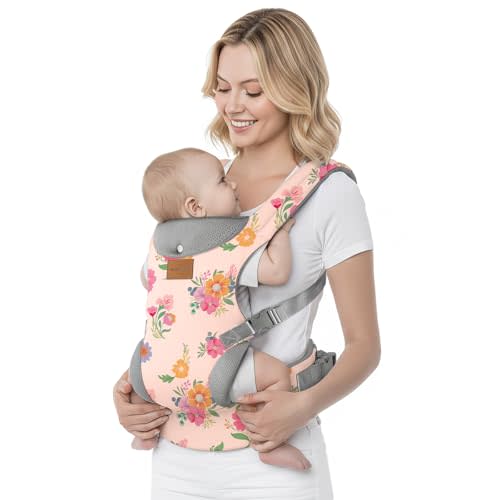 YooxArmor Baby Carrier, Ergonomic Adjustable Toddler Carriers for 7-33 Lbs, Cozy Lightweight Infant Carrier with Neck Support, Baby Chest Carriers with Lumbar Support for Parents (4-36 Months)