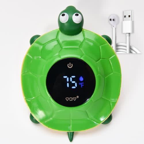 Baby Bath Thermometer Water Temp Safety Essential,Rechargeable Bathtub Toy | Tub Temperature LED Display,Color Warn(Cold/Comfortable/Hot),Safe Water Temp for Newborn & Infants,Bath floating Toy for Kids