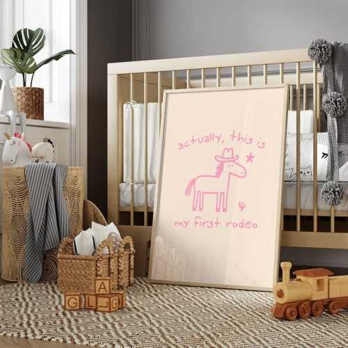 Cowgirl Nursery Print: My First Rodeo, Western Horse Decor (Digital Download)