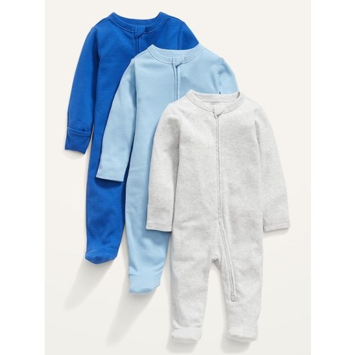Unisex 1-Way Zip Sleep & Play One-Piece 3-Pack for Baby