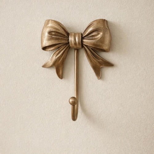Gold Bow Wall Hook Towel Hangings Heavy Duty Coat Hat  Key Holder Hook