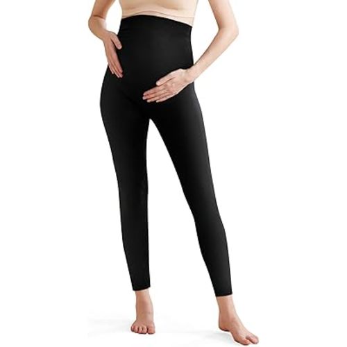 Momcozy Maternity Leggings Over The Belly Maternity Yoga Pants for Women Pregnancy Leggings Workout Tights Pants