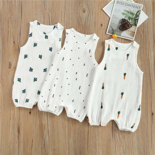 Cactus Print Summer Sleeveless Romper