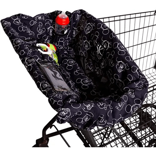 Disney Baby by J.L. Childress Shopping Cart & High Chair Cover for Baby, Kids, & Toddler - Cover for Grocery Carts & Restaurants, for Boys & Girls, Universal Fit - Mickey Mouse, Black