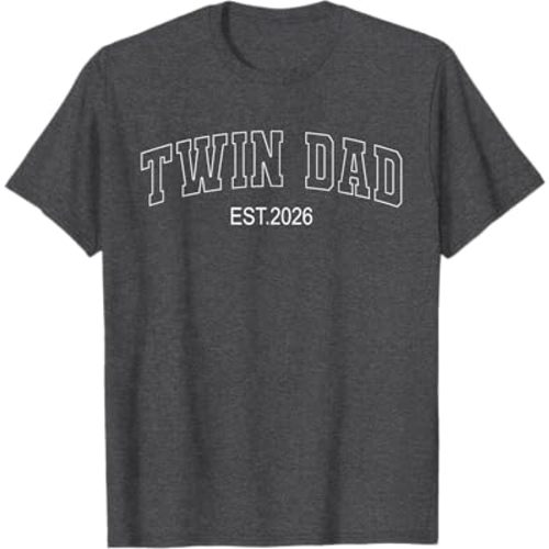 Mens Twin Dad Est. 2026 Soon to Be Daddy Father's Day T-Shirt