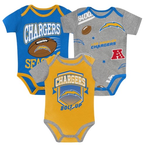 Newborn Los Angeles Chargers  Outerstuff First Round Pick Three-Piece Bodysuit Set