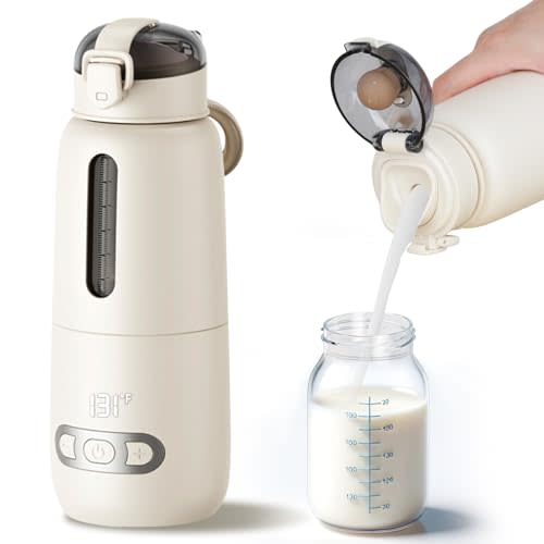 Portable Milk Warmer for Baby,Cordless Bottle Warmer for Water, Breastmilk, Baby Formula On The Go, Fast Warming & Precise Temp Control, USB Rechargeable Bottle Warmer for Travel, Car, Outdoors,10oz