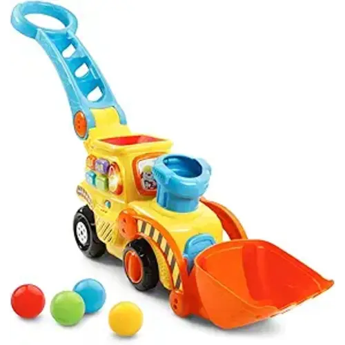 VTech Pop-a-Balls Push and Pop Bulldozer, Yellow