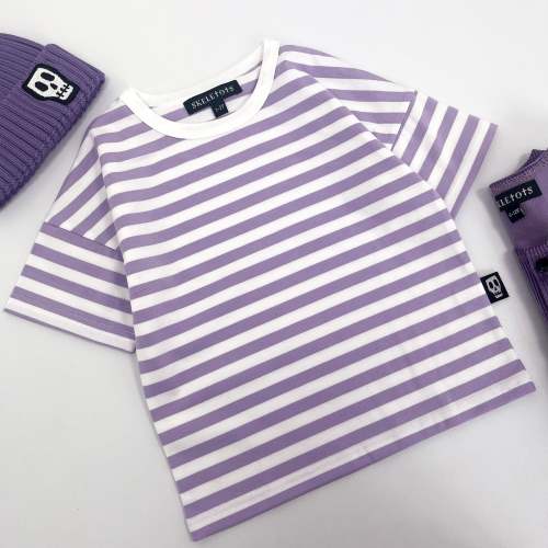 NOT SO BASIC DUSKY LILAC STRIPE TEE – Skeletots