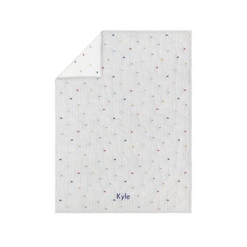 Embroidered Striped Baby Quilt | Pottery Barn Kids