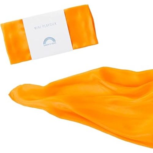 Sarah's Silks Mini Playsilks | Solid Colors | Creative Waldorf Toys for Education and Open-Ended Play (Orange)